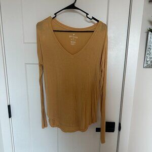 Mustard American Eagle Soft and Sexy Long Sleeve